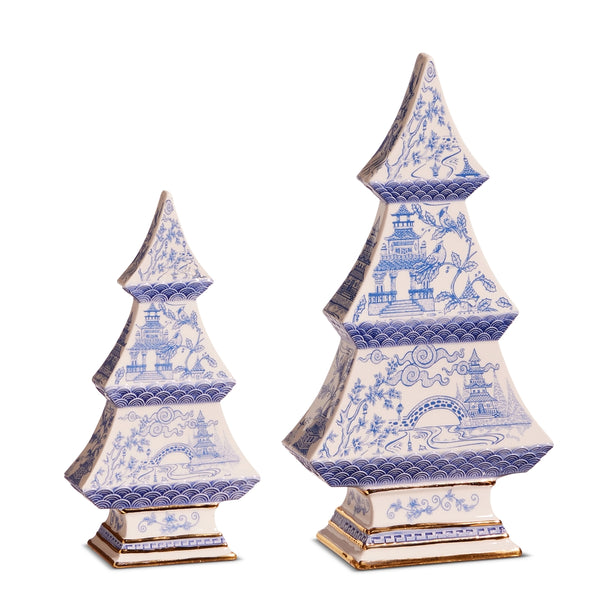 3-Tier Blue Chinoiserie Tree