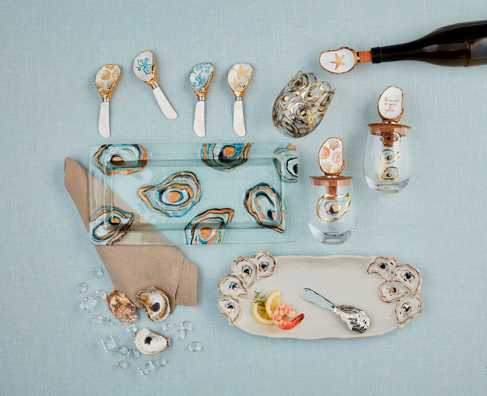 Oyster Pattern Wine Glass Set
