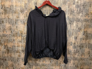 Ruffle Neck V-Cut Blouse