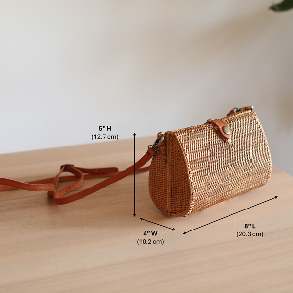Bali Envelope Rattan Crossbody Bag