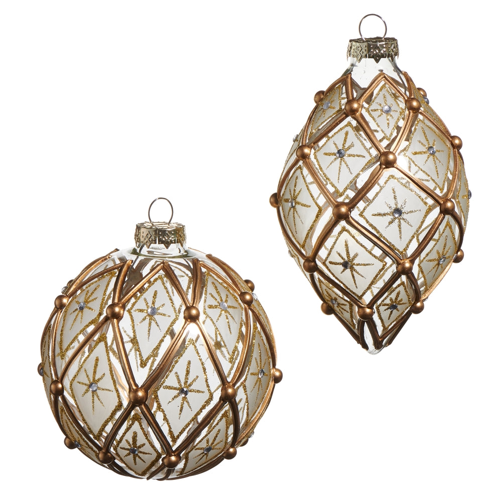 White & Gold Deco Ornament