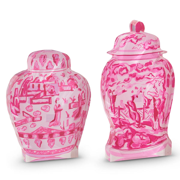 10" Pink Chinoiserie Container Acrylic Cut Outs