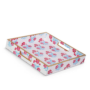 Red Mughal Floral Tray