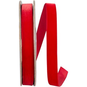 RED WOVEN EDGE VELVET RIBBON
