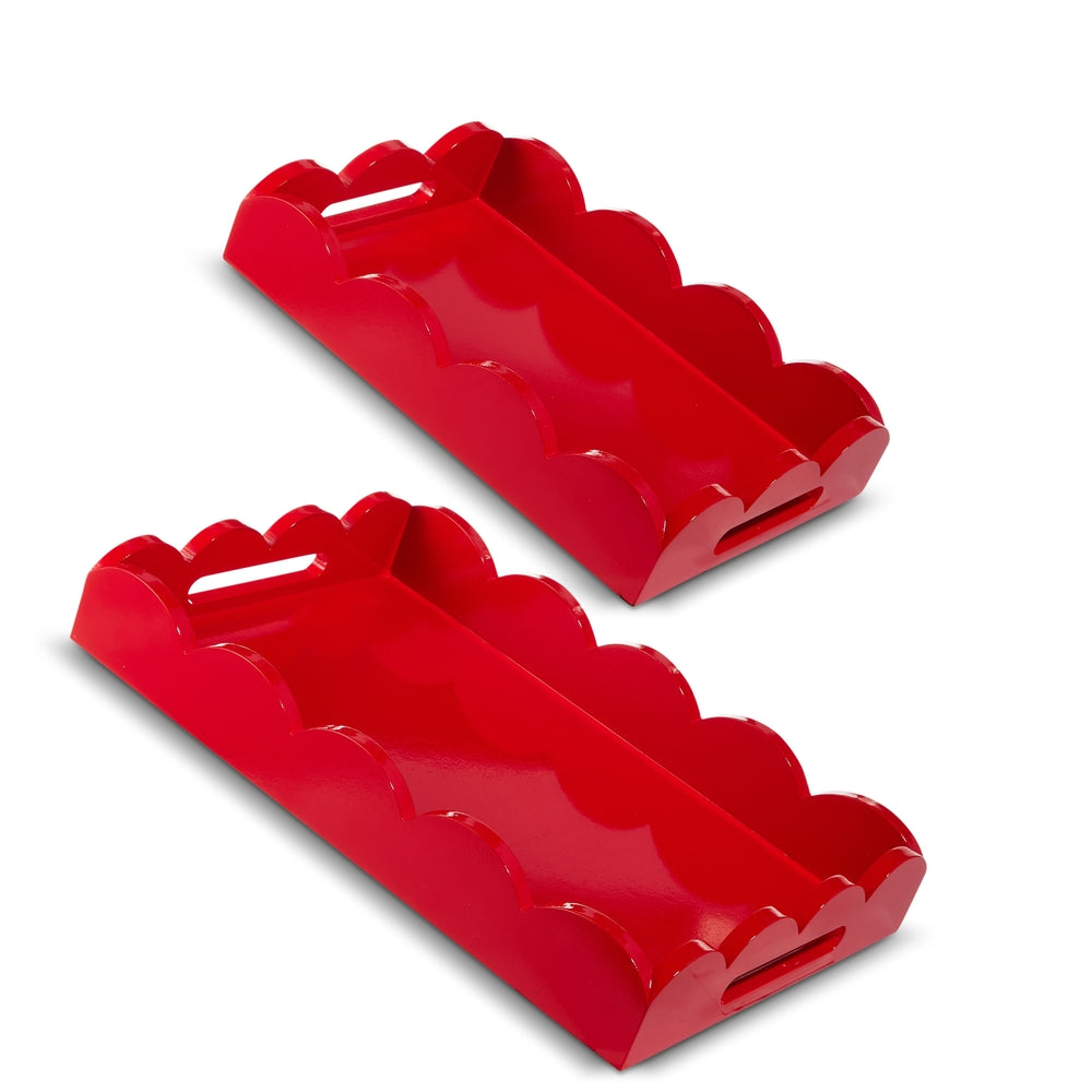 Red Scalloped Tray