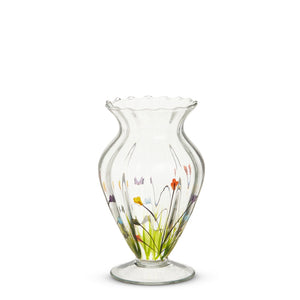 6.5" Floral Glass Vase
