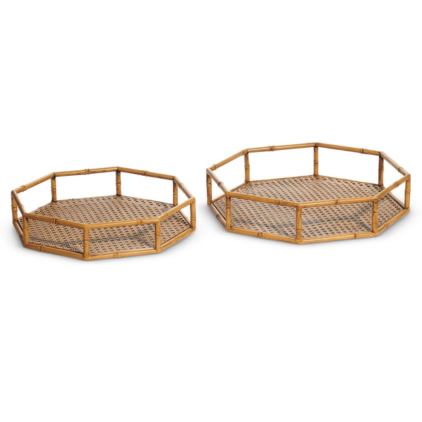 Faux Bamboo Octagonal Trays