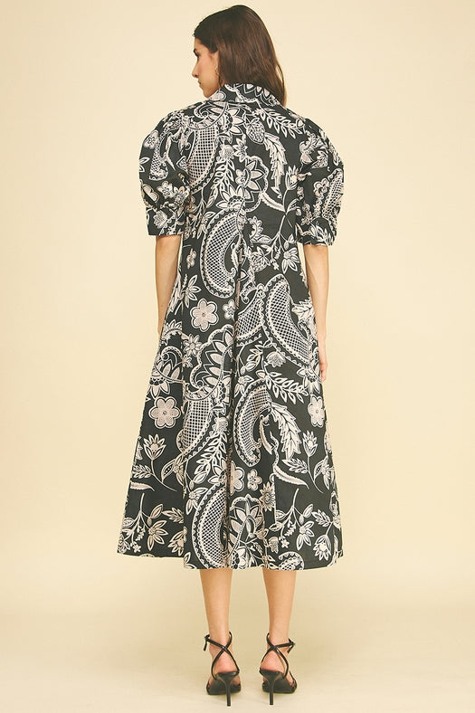 Paisley Floral Midi Dress
