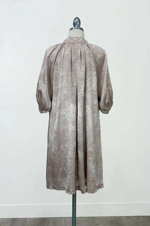 Metallic Puff Sleeve Mini Dress