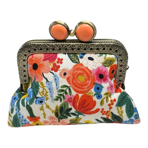 Kiki & Syds Mini Clutch Coin Purse Petite Garden Party Cream