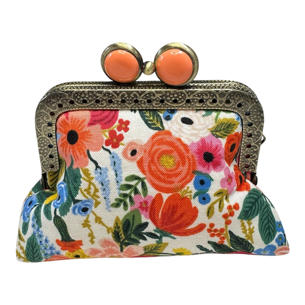 Kiki & Syds Mini Clutch Coin Purse Petite Garden Party Cream