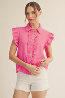 Ruffled Cap Sleeve Top
