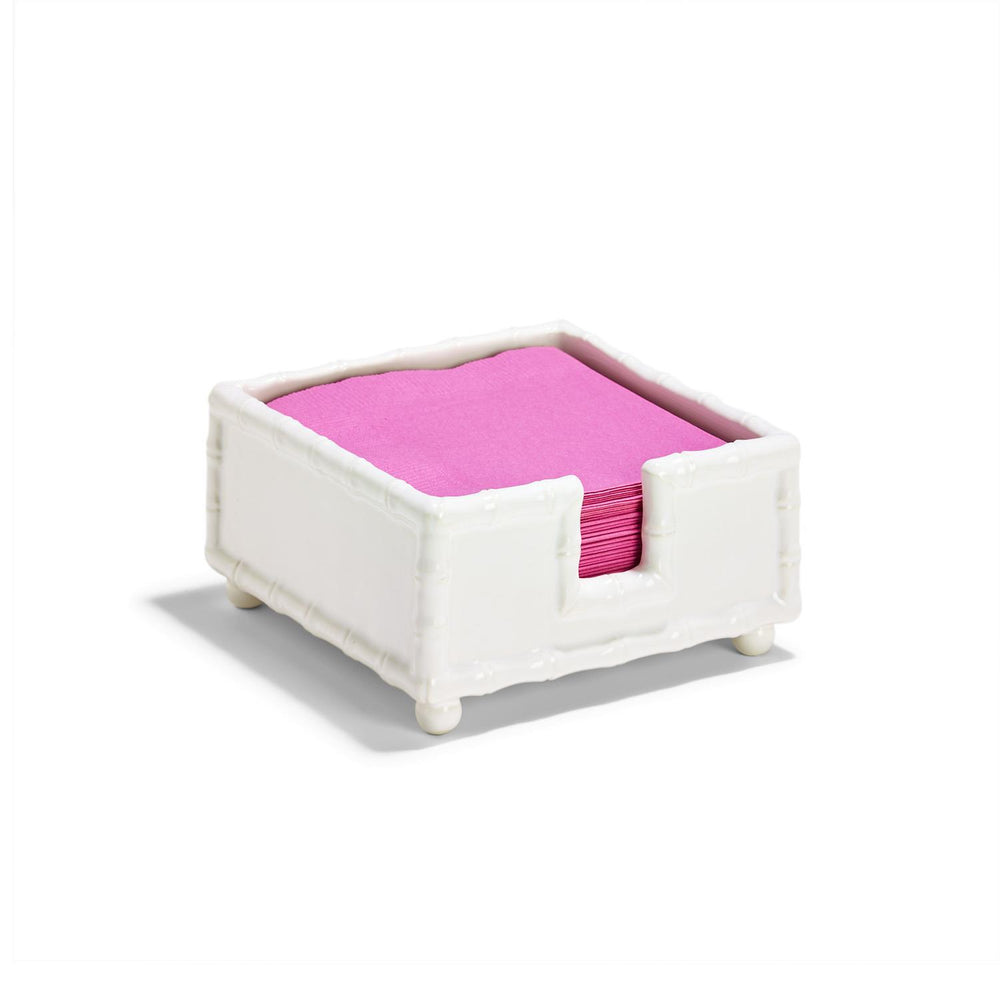 White Bamboo Cocktail Napkin Holder