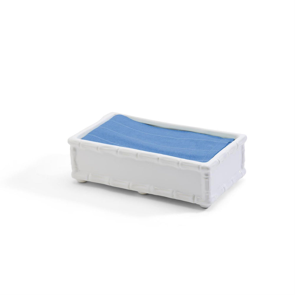 White Bamboo Guest Towel Caddy