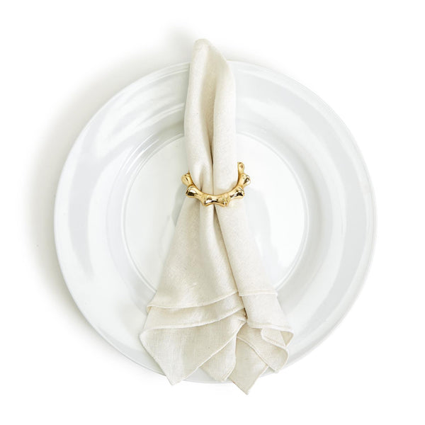 Golden Bamboo Set of 4 Napkin Rings