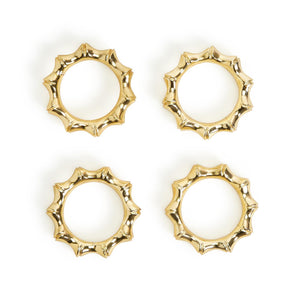 Golden Bamboo Set of 4 Napkin Rings