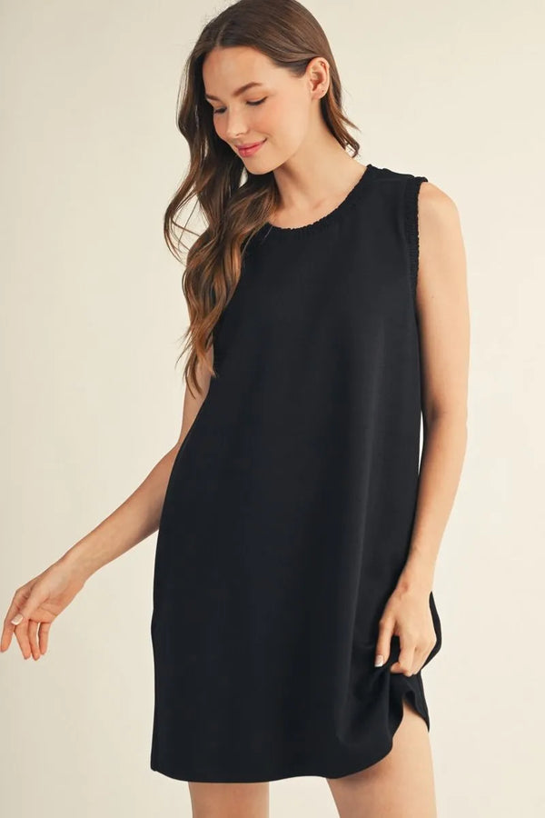 Smocking Edge Shift Dress