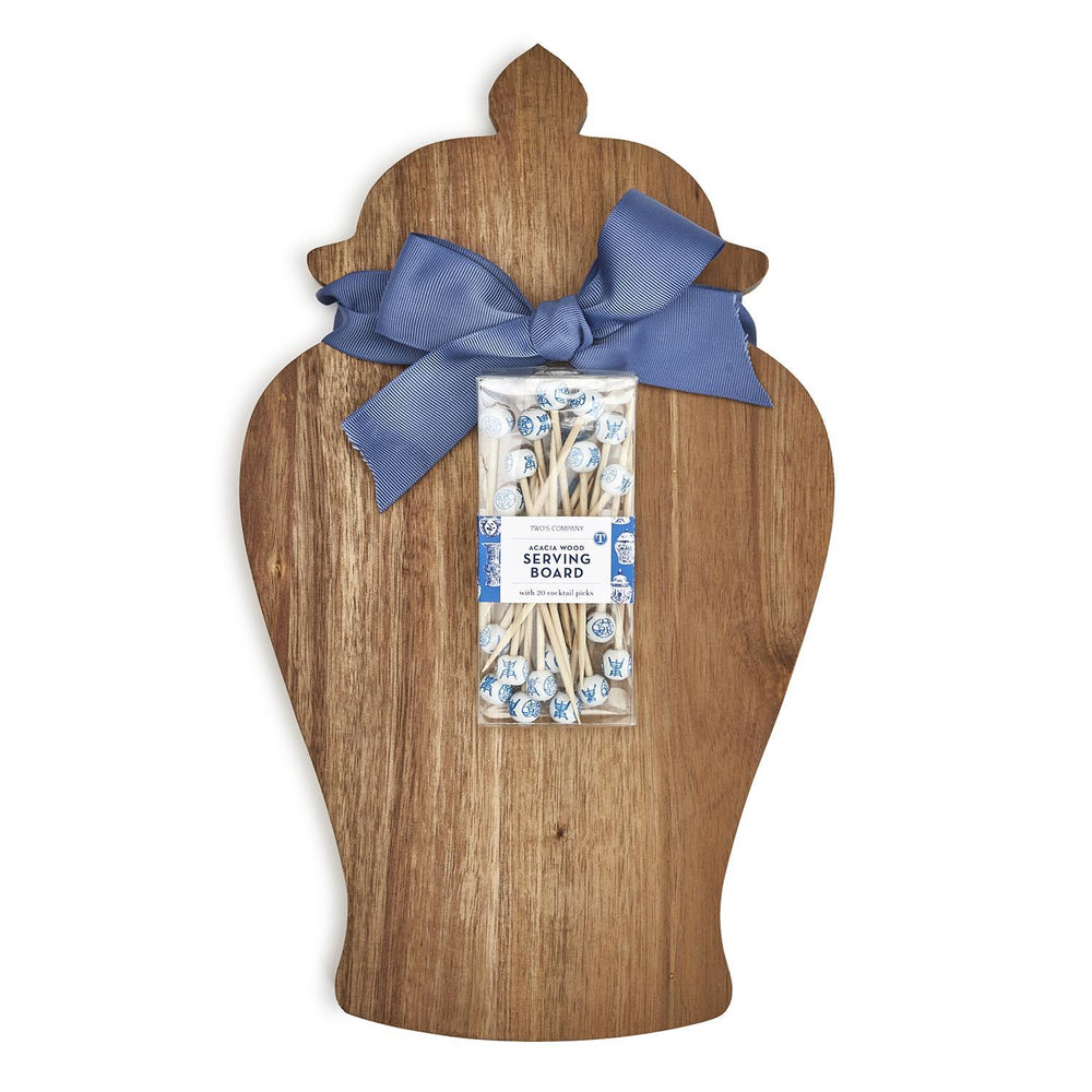 Ginger Jar Board w/ Cocktail Pick