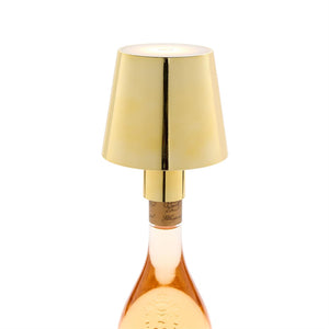 LED Portable Cordless Gold Lampshade Bottle Lamp