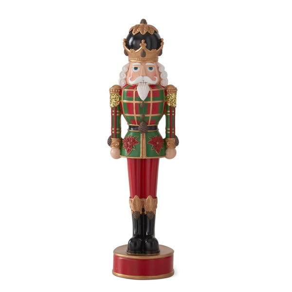Nutcracker w/Red & Green Plaid Coat Table