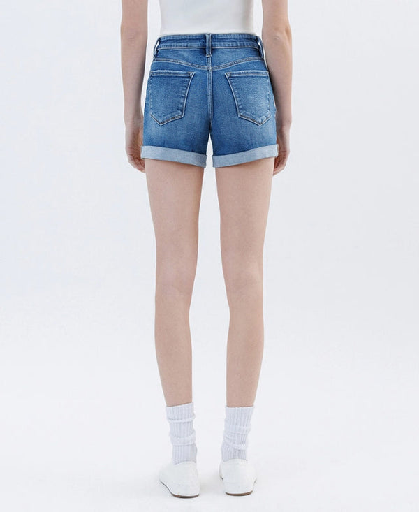 High Rise Double Cuff Shorts