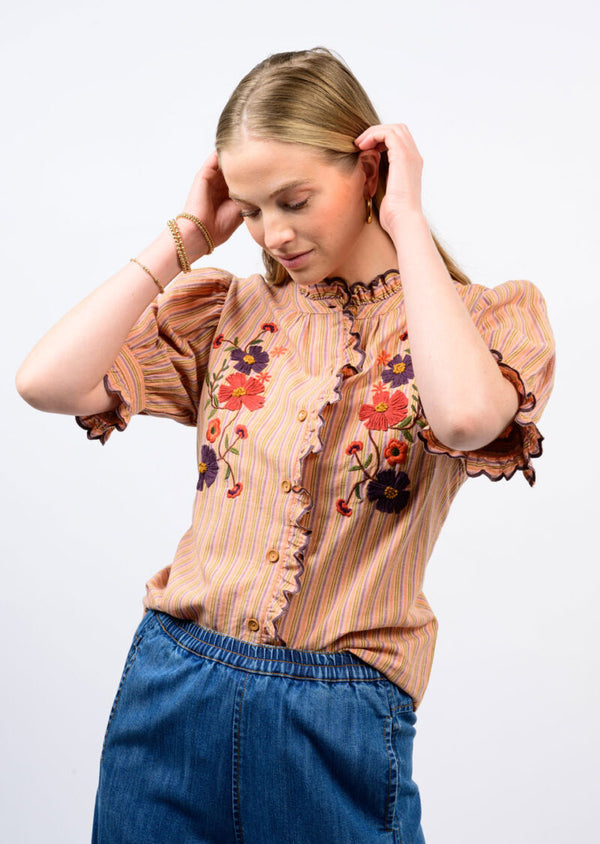 Ribbon Embroidered Top