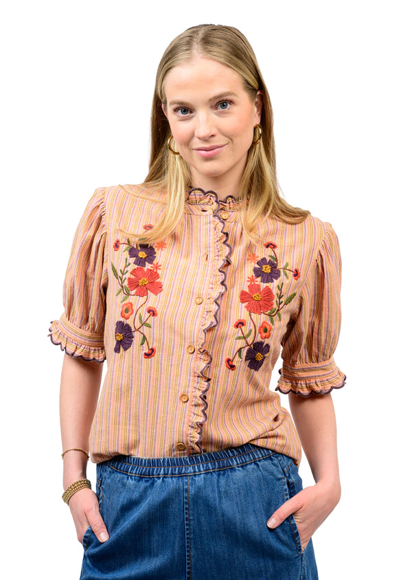 Ribbon Embroidered Top