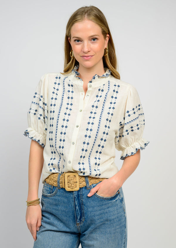 Rows of Embroidery Top