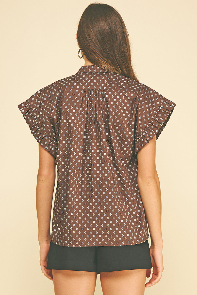 Geometric Diamond Print Top