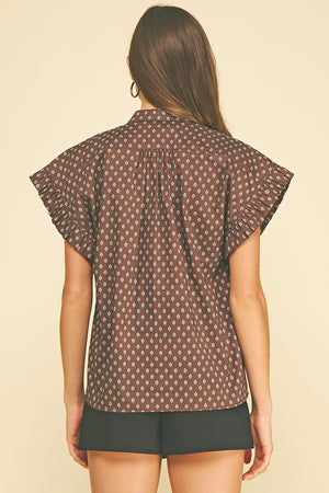 Geometric Diamond Print Top
