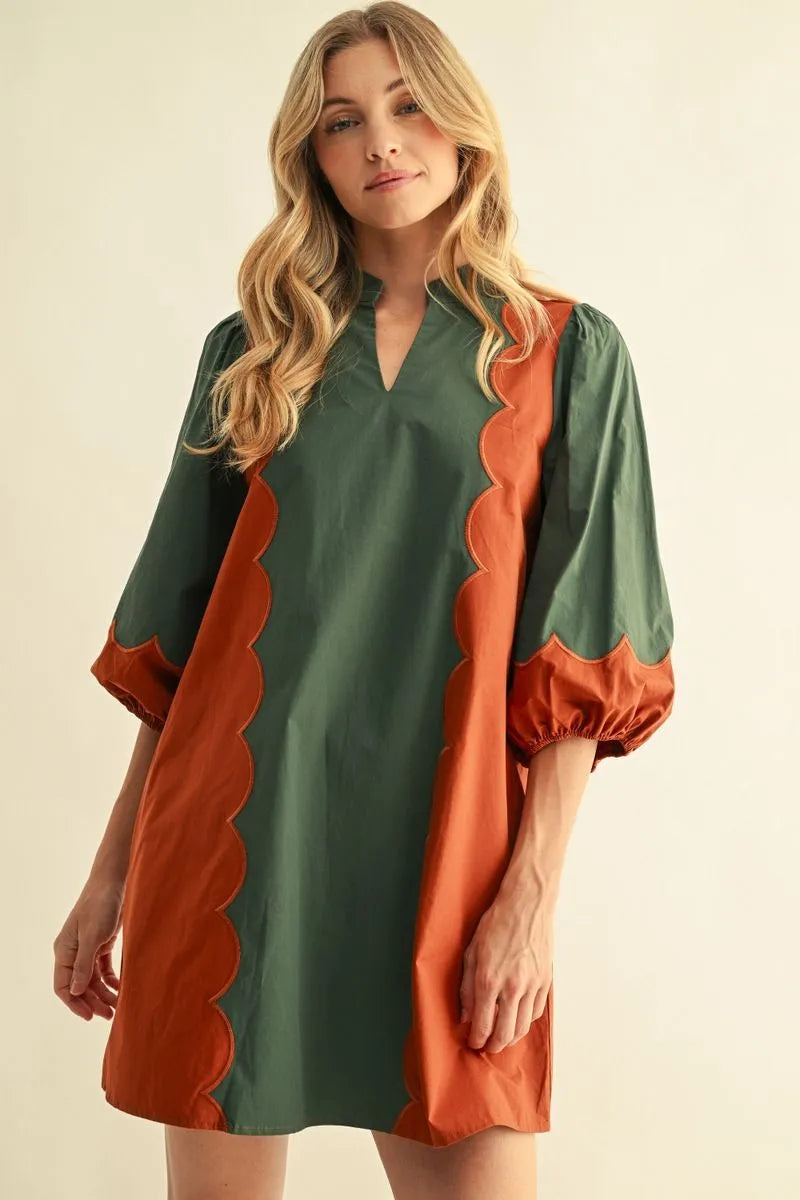 Solid Mix Media Shift Mini Dress