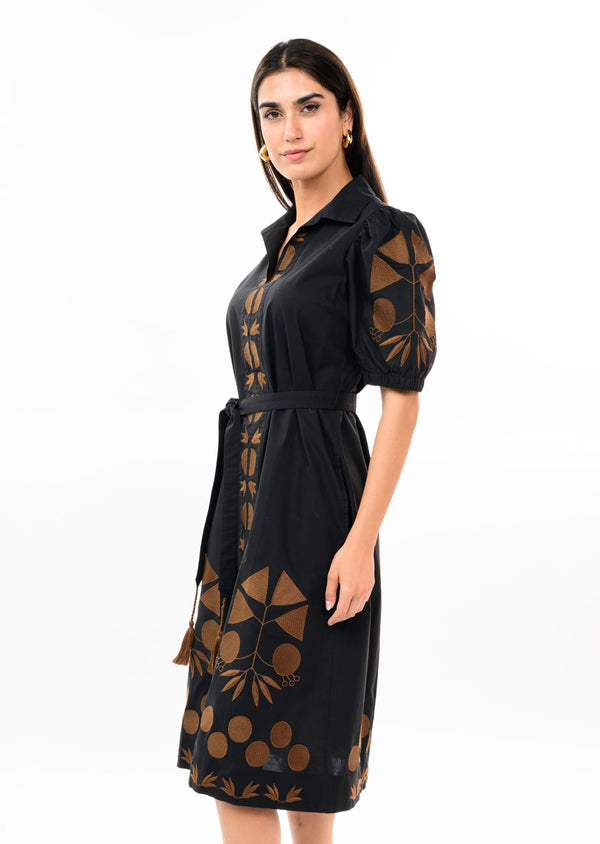 Placket Embroidered