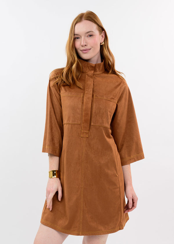 Suede Swing Mini Dress
