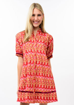 Velvet Ribbon Trimmed Mini Dress