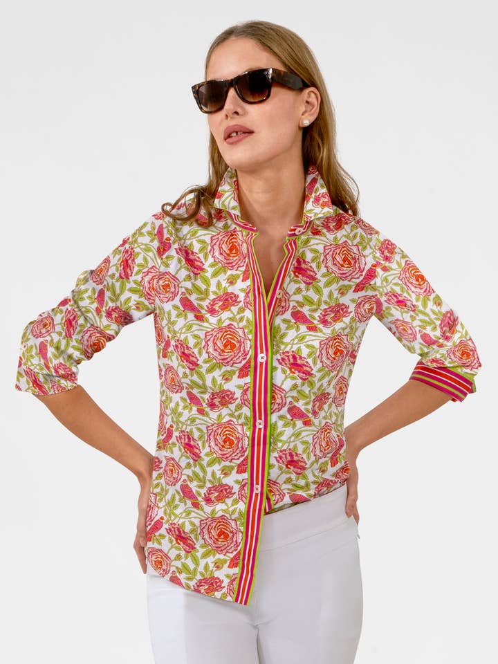 Boyfriend Shirt - Smell the Roses