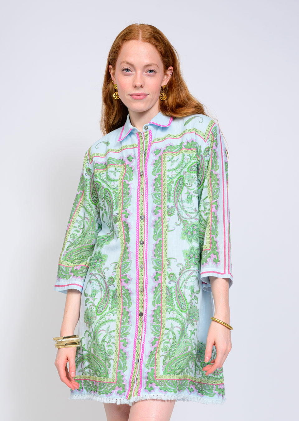 Paisley Shift Mini Dress