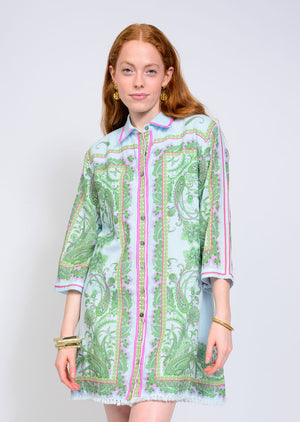 Paisley Shift Mini Dress