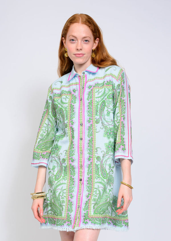 Paisley Shift Mini Dress