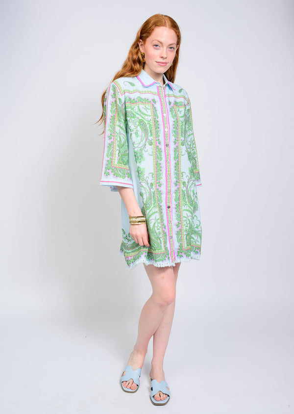 Paisley Shift Mini Dress