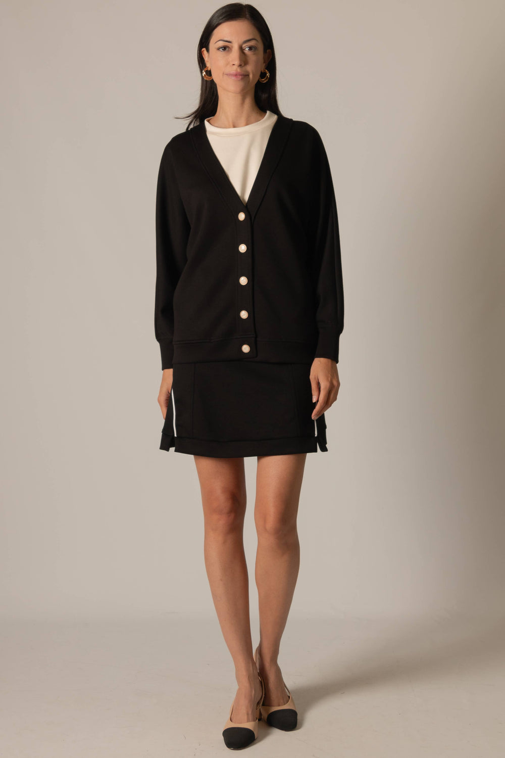 Butter Modal Novelty Pearl Button Cardigan