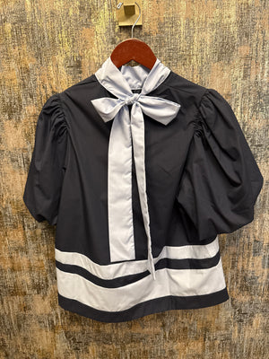 Navy Neck Tie Top