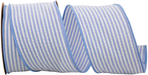 Seersucker Stripe Wired Edge Ribbon 2.5"