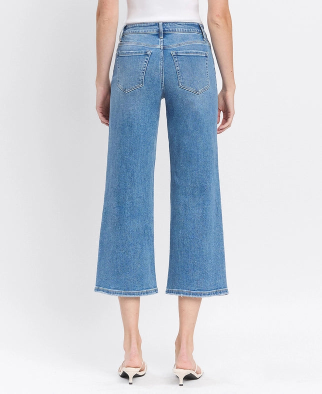 High Rise Crop Wide Leg Jeans
