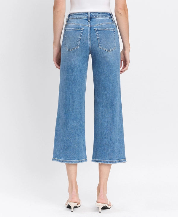 High Rise Crop Wide Leg Jeans