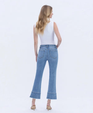 High Rise Trouser Slit Hem ick Flare Jeans