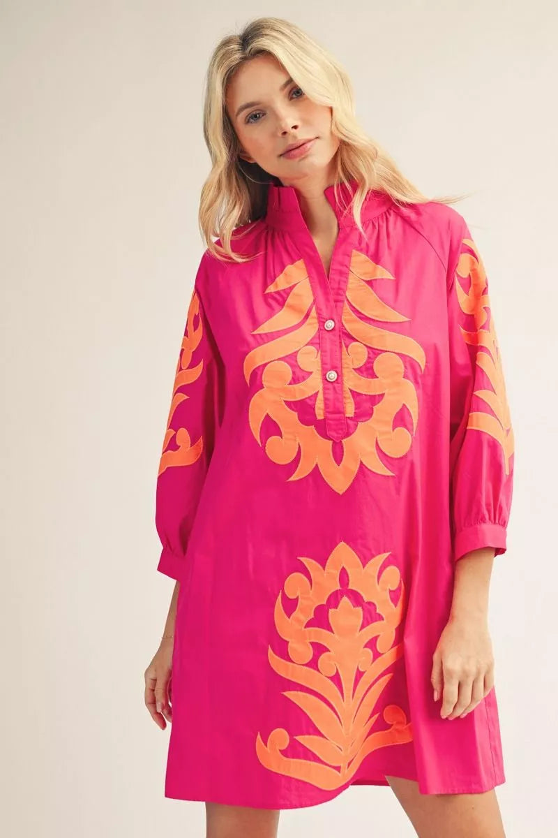 Baroque Floral Mini Dress