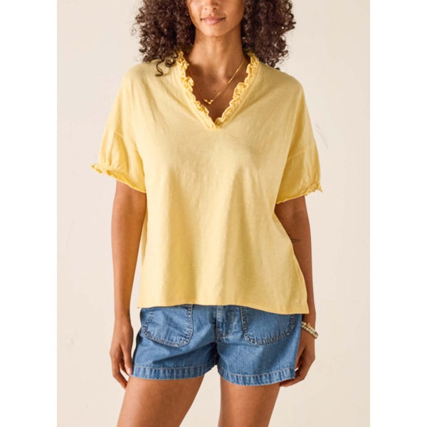 Amelia Ruffle Tee - Sunlight