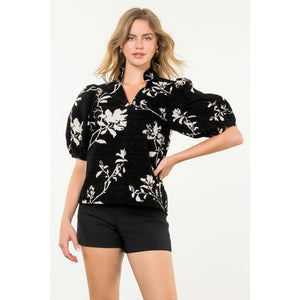 Chenille Puff Sleeve Top