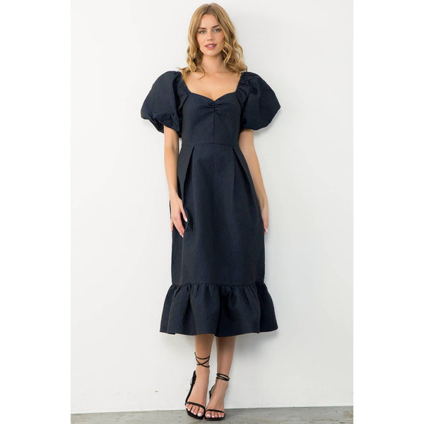 Navy Textured Dress