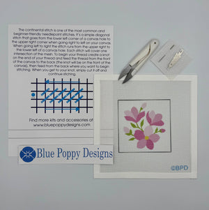 Pink Flowers Needlepoint Kit